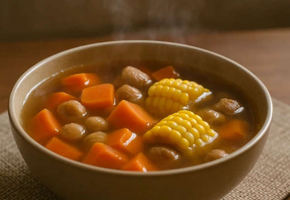 紅蘿蔔粟米栗子素湯