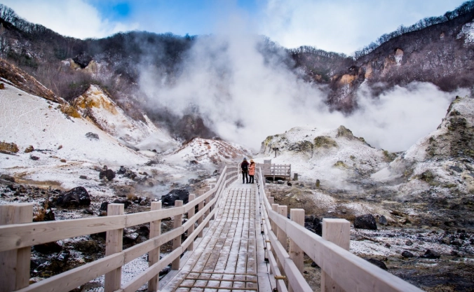 登別地獄谷夜景