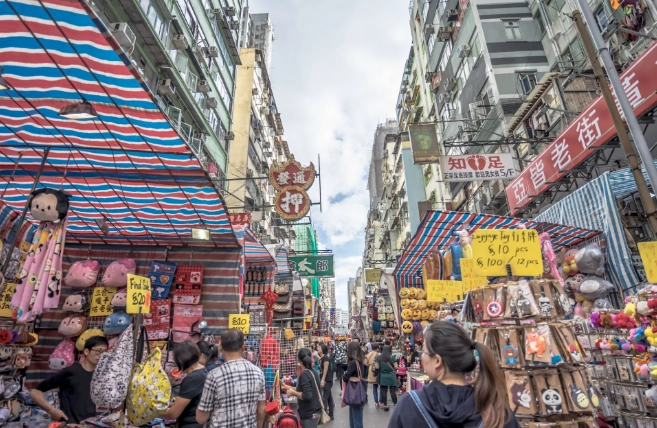 旺角女人街 晚上